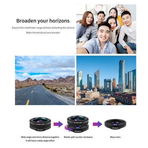 Kit photo smartphone 12-en-1 avec objectifs et trépied