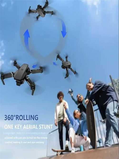 Drone Caméra Pliable E88 – Décollage Automatique, Transmission en Temps Réel, Portable