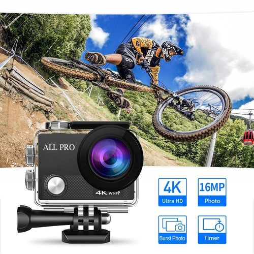 Caméra sport Wi-Fi avec télécommande RF et accessoires