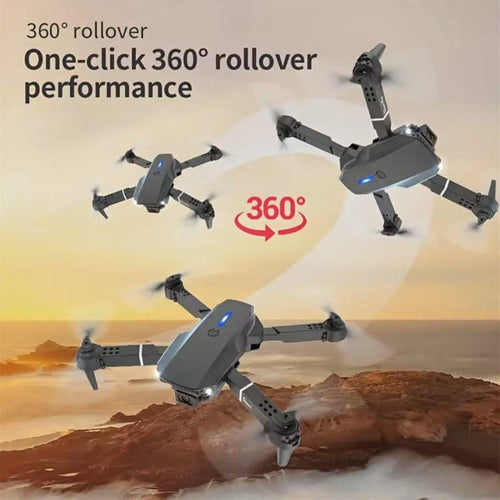 Drone Caméra Pliable E88 – Décollage Automatique, Transmission en Temps Réel, Portable