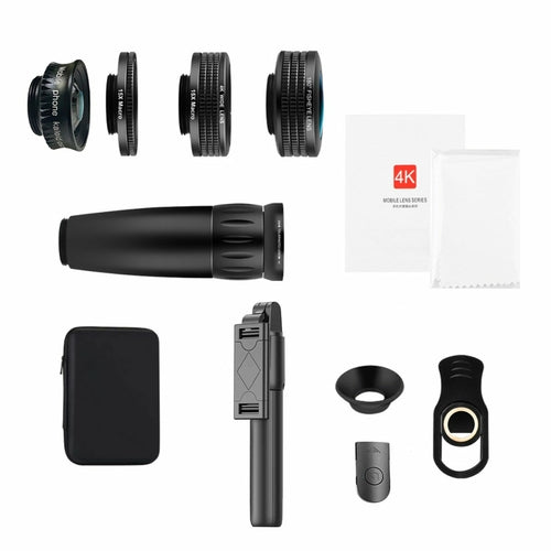 Kit photo smartphone 12-en-1 avec objectifs et trépied