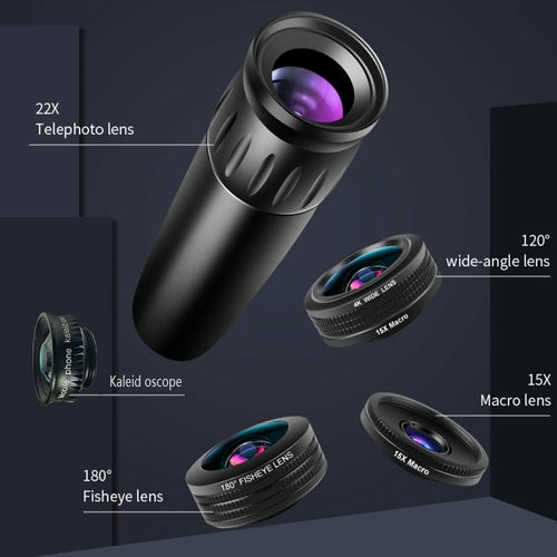 Kit photo smartphone 12-en-1 avec objectifs et trépied