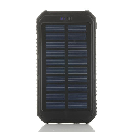 Batterie Solaire Portable 6000mAh – Double USB, Lampe Torche & Résistance à l'Eau