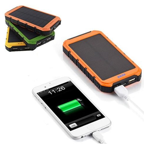 Batterie Solaire Portable 6000mAh – Double USB, Lampe Torche & Résistance à l'Eau