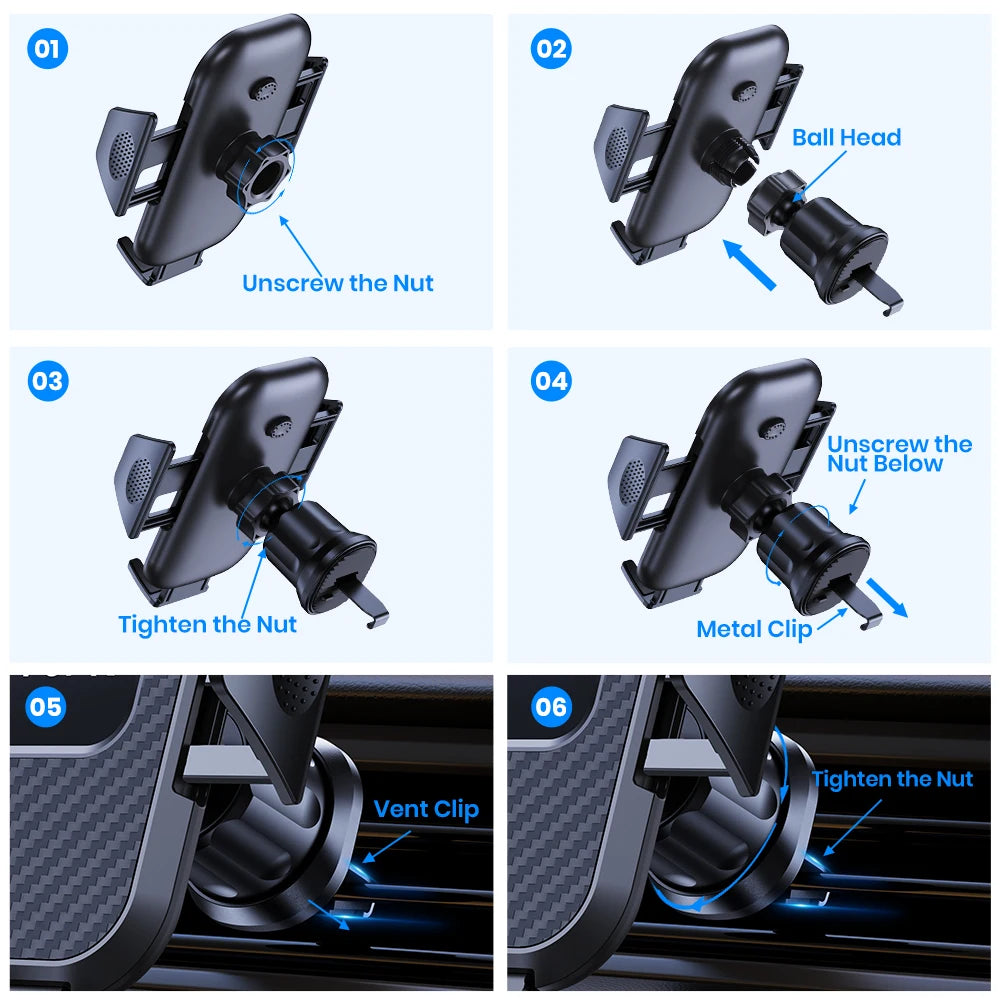 TOPK – Support téléphone auto à crochet pour grille d’aération