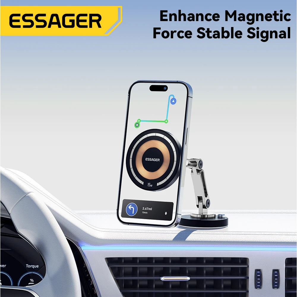 Essager ES-ZJ25 – Support téléphone auto magnétique, avec ou sans recharge