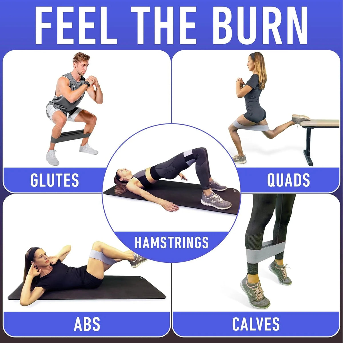 Bandes de résistance fitness en tissu – À l’unité ou lot de 3