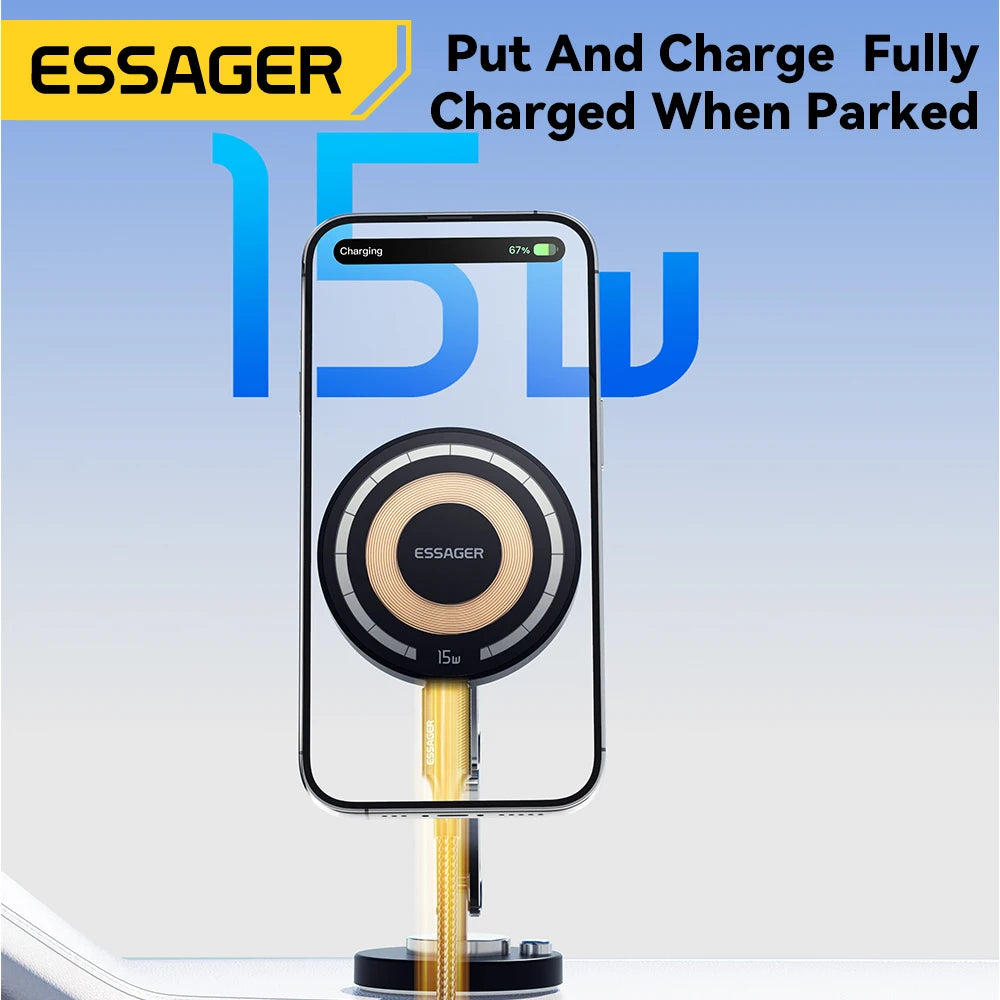Essager ES-ZJ25 – Support téléphone auto magnétique, avec ou sans recharge