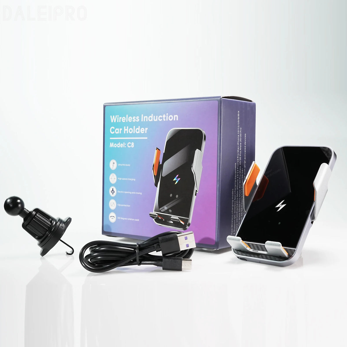 Support téléphone auto à serrage automatique – Recharge sans fil jusqu’à 15 W annoncée