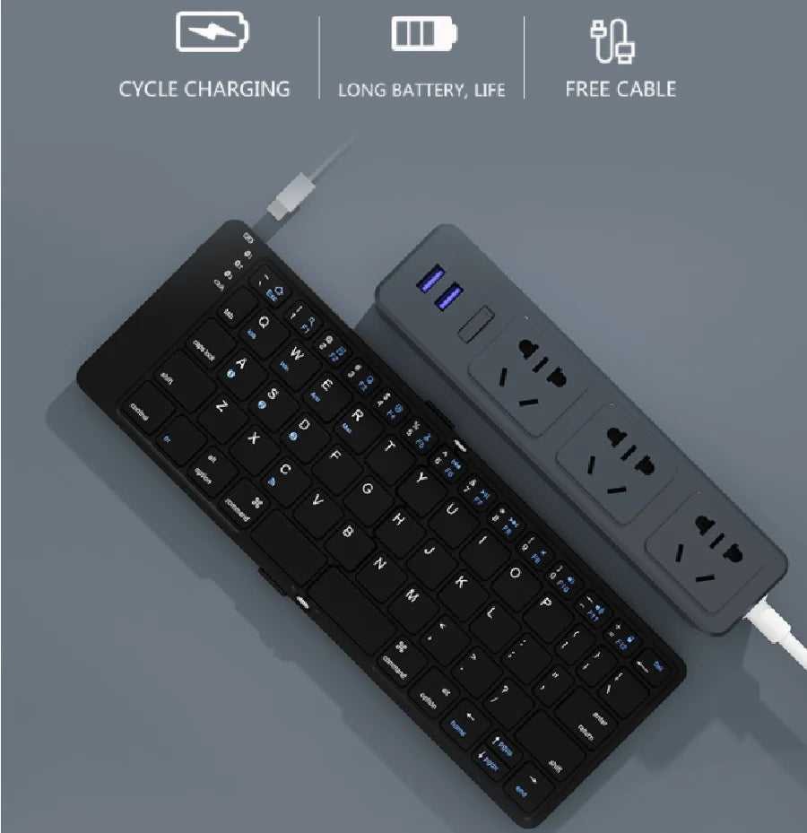 BOW – Clavier Bluetooth pliable rechargeable, disposition au choix