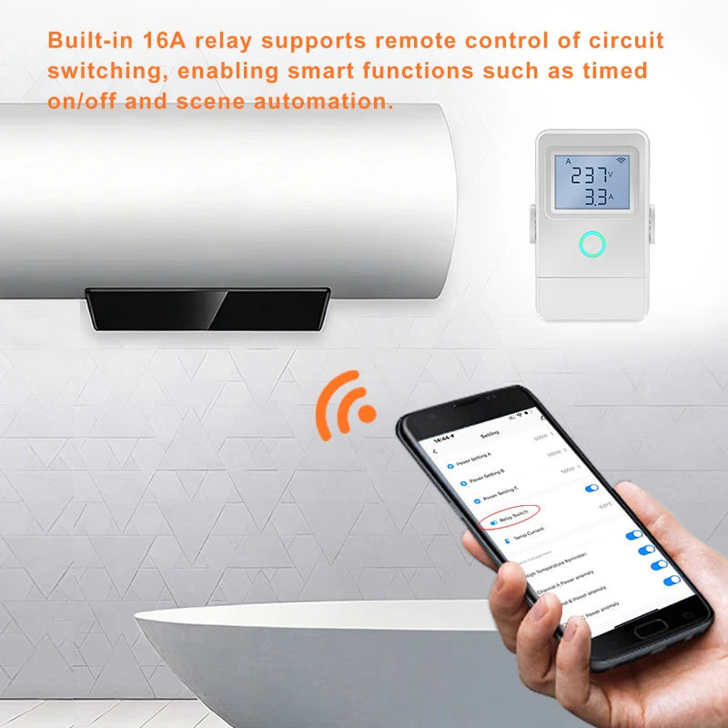 PW03 – Moniteur d’énergie Wi-Fi Tuya pour maison, écran LCD et pinces au choix