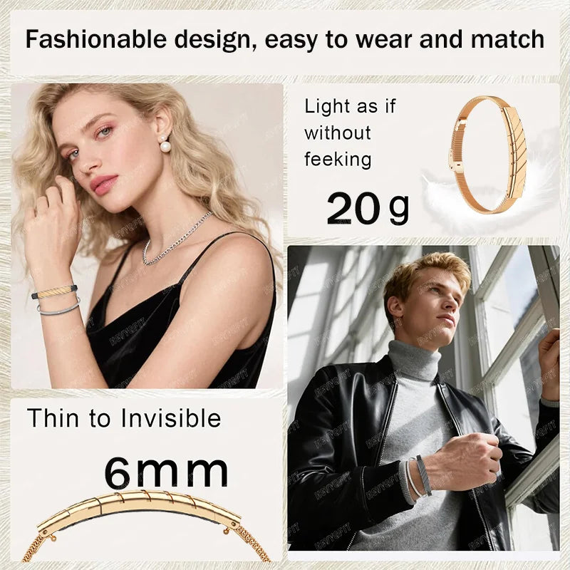 Paazomu – Bracelet connecté sport sans écran, finition au choix