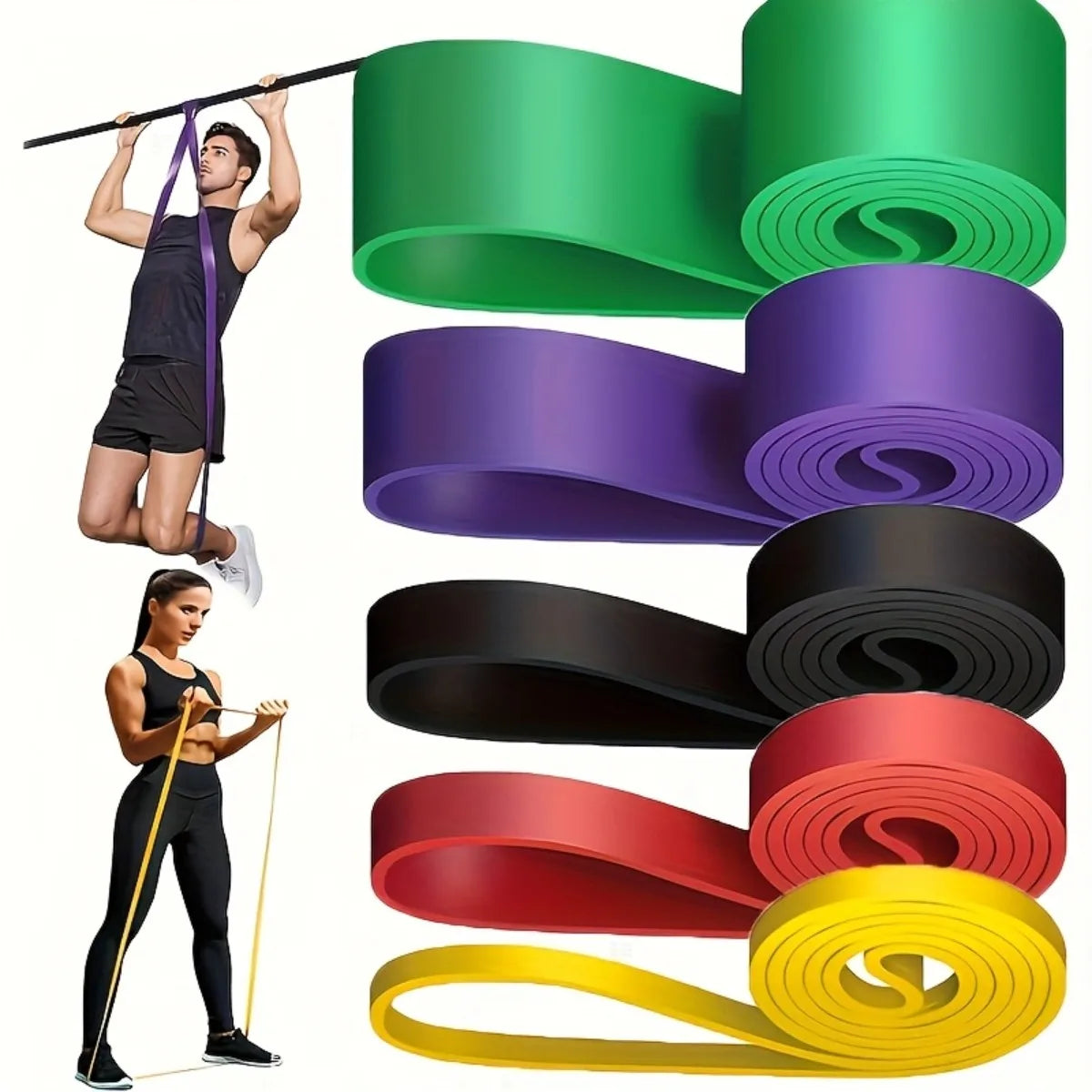 Bande de résistance fitness en TPE – Couleur et résistance au choix