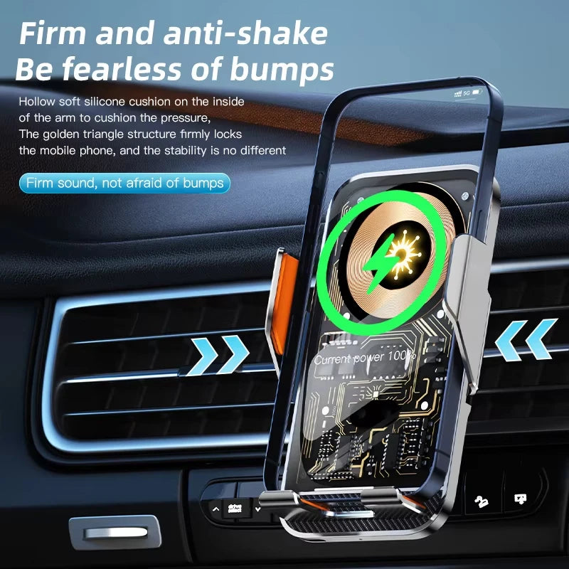 Support téléphone auto à alignement automatique – Recharge sans fil