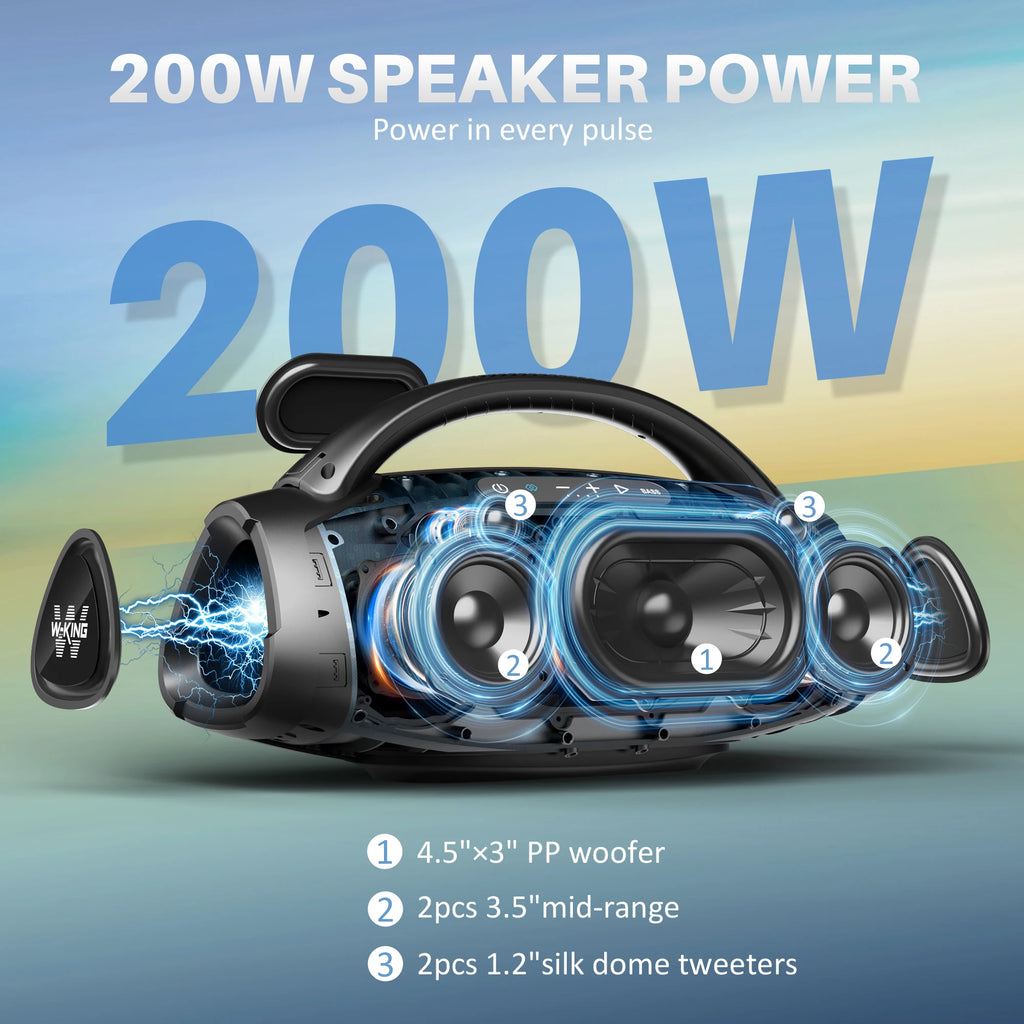 W-KING D20 – Enceinte Bluetooth 5.4 avec fonction karaoké