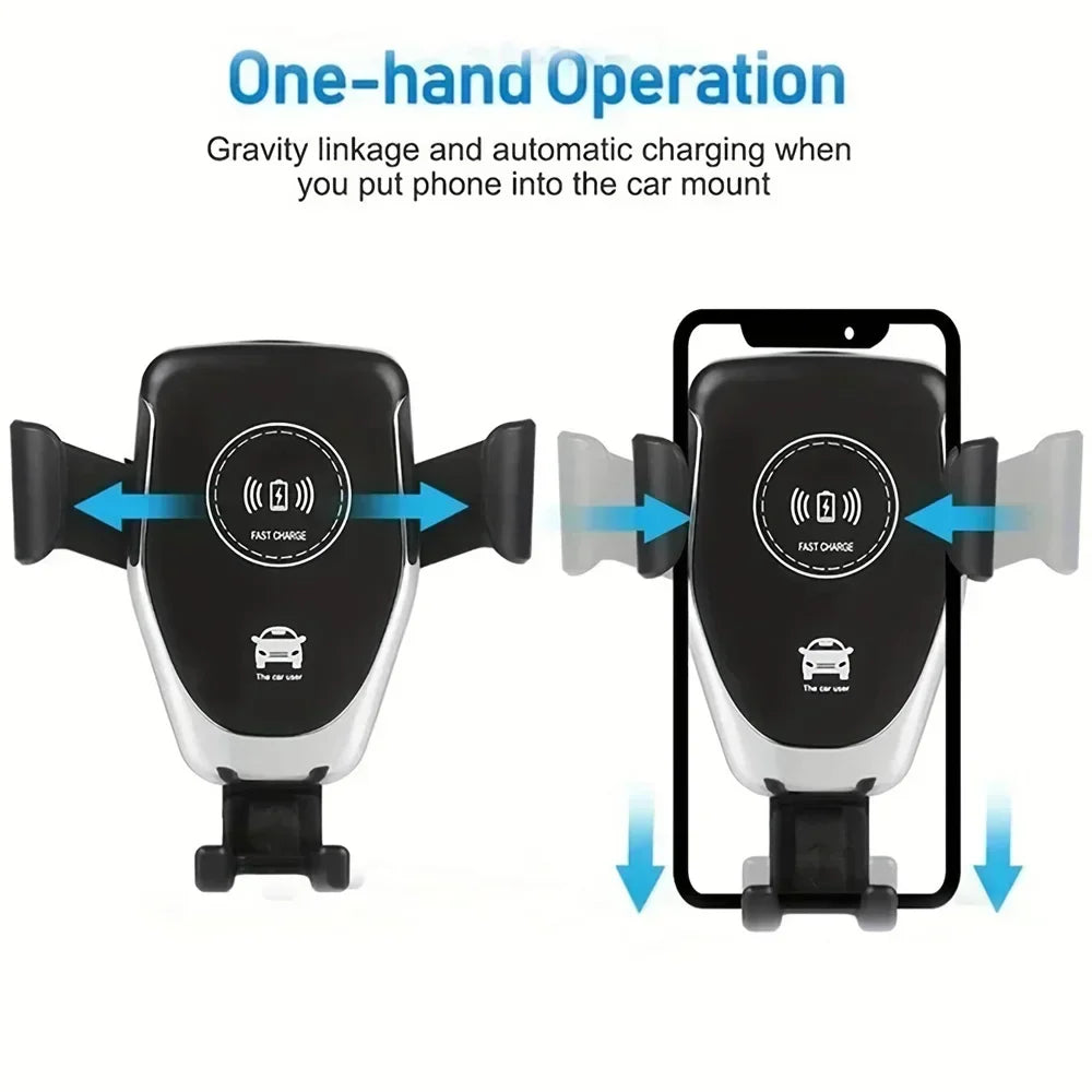 Support téléphone auto avec recharge sans fil – Noir ou blanc