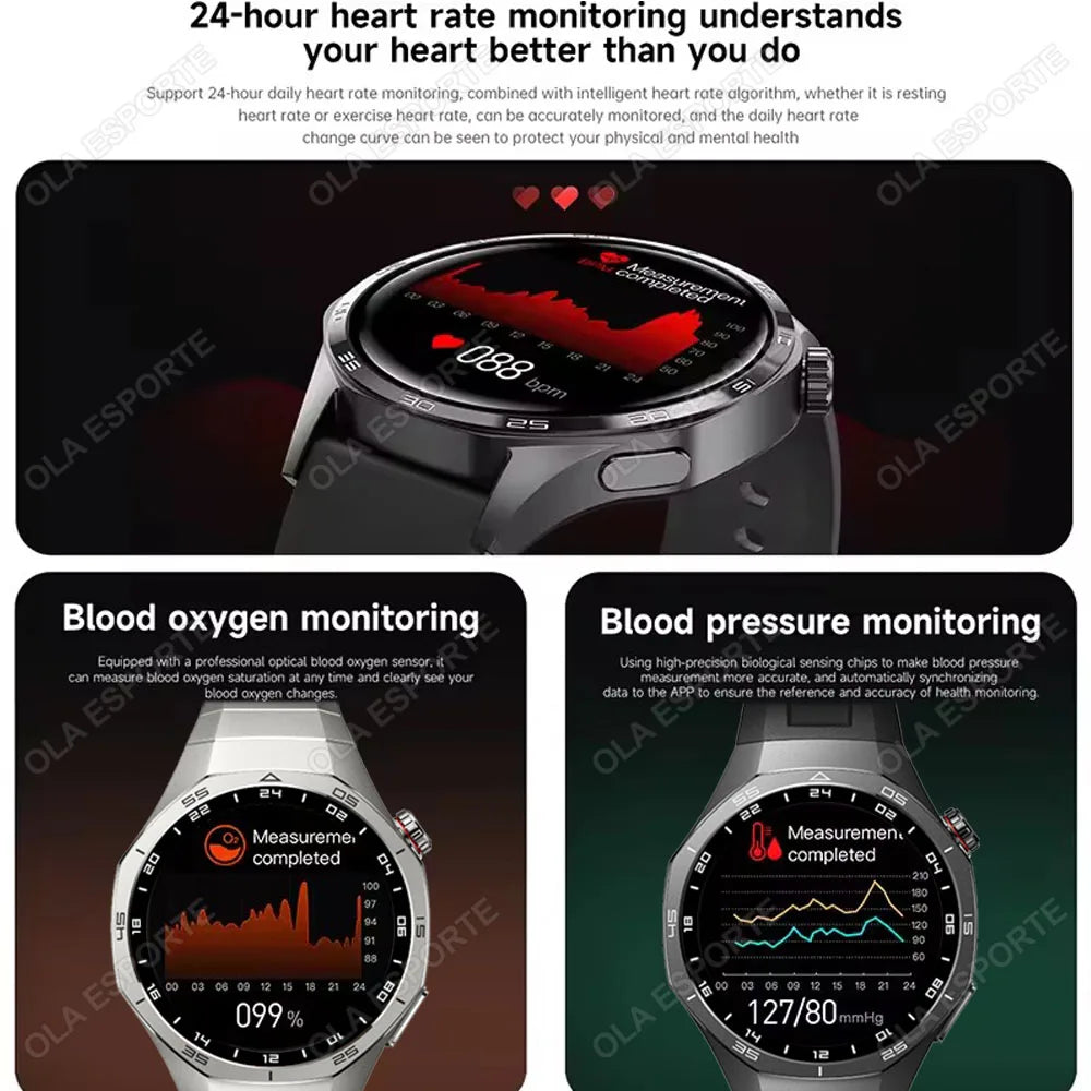 Ola Esporte – Montre ronde 1,52 pouce avec appels Bluetooth