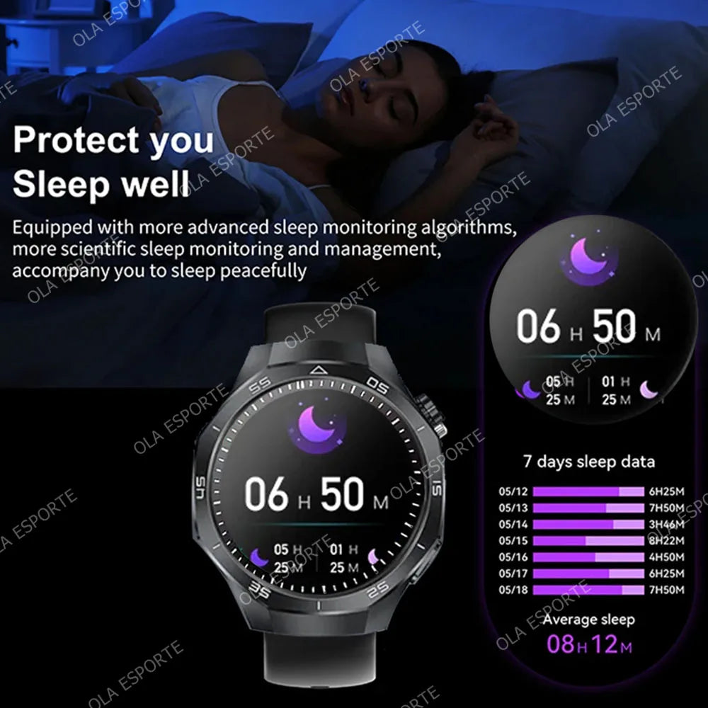 Ola Esporte – Montre ronde 1,52 pouce avec appels Bluetooth