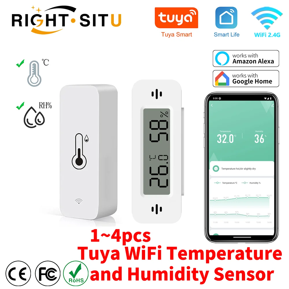 RightSitu – Capteur température et humidité Wi-Fi Tuya pour maison