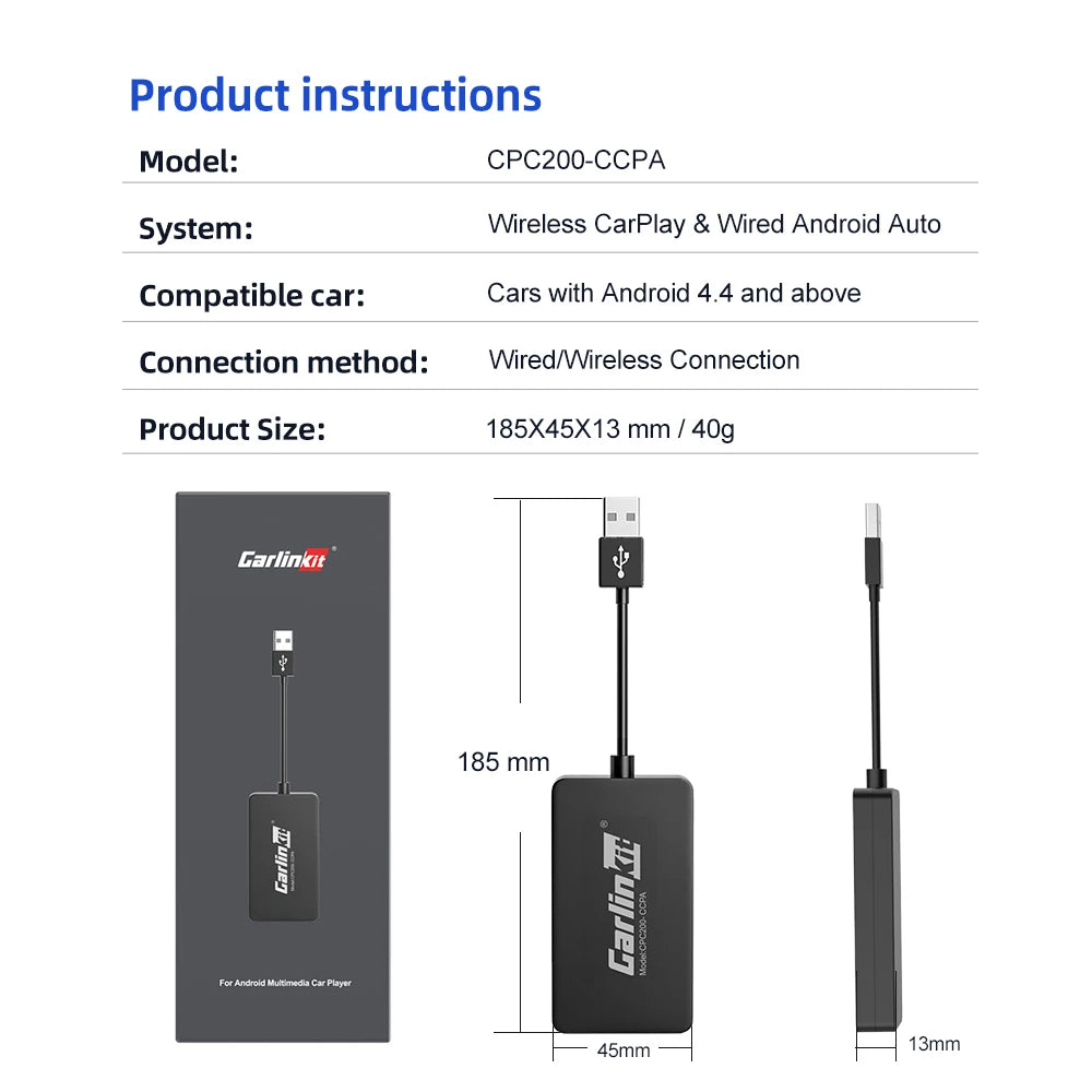 CarlinKit – Adaptateur auto CarPlay et Android Auto pour autoradio Android