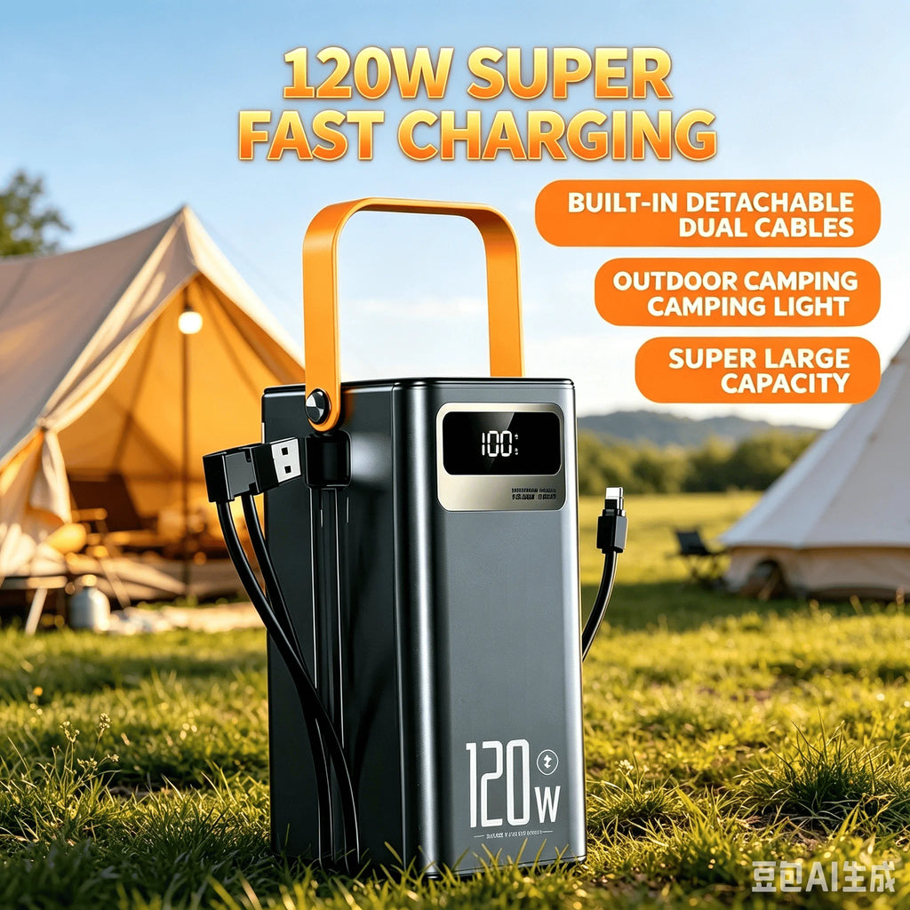 NDNNAS – Batterie externe USB et USB-C avec éclairage LED annoncé