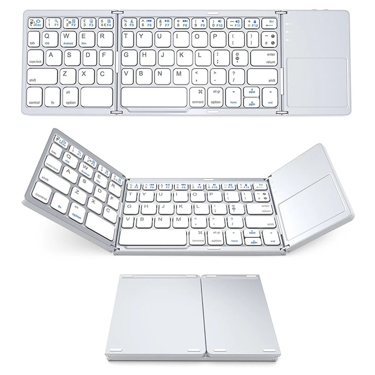 B033 – Clavier Bluetooth pliable avec pavé tactile annoncé, langue au choix