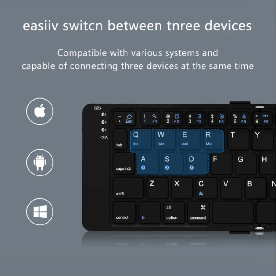BOW – Clavier Bluetooth pliable rechargeable, disposition au choix