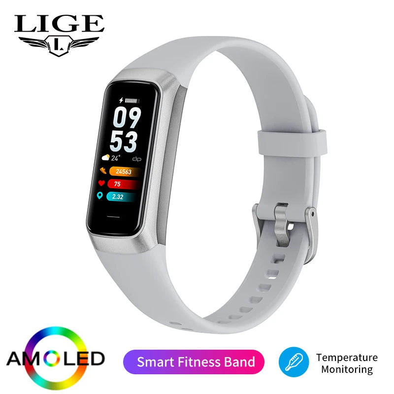 LIGE BW0459A – Bracelet connecté AMOLED 1,1 pouce