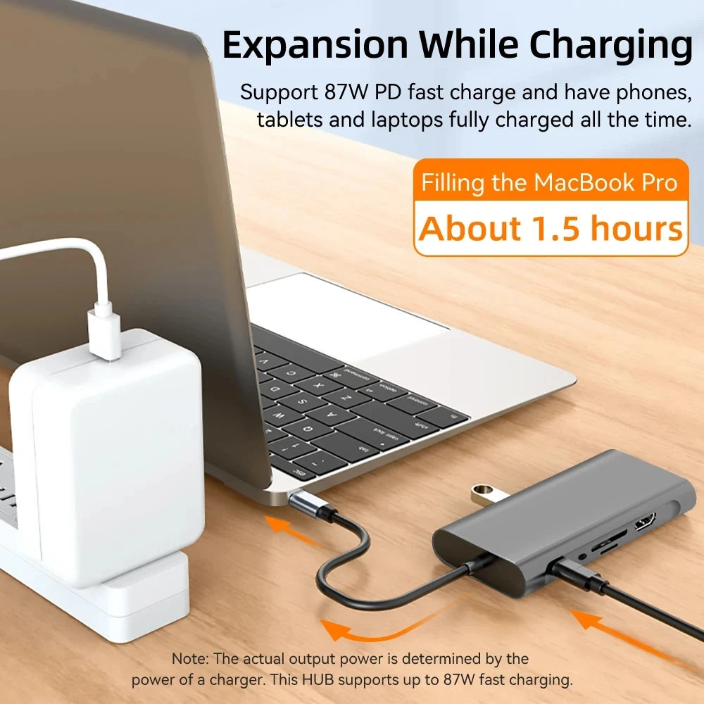 Kebidumei – Hub USB-C 11-en-1 avec HDMI, VGA et Ethernet