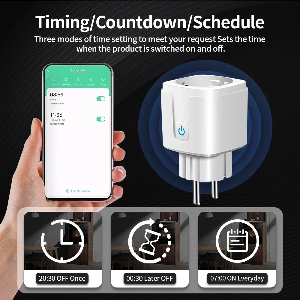 TNCE – Prise maison connectée Tuya Wi-Fi ou Zigbee avec suivi d’énergie