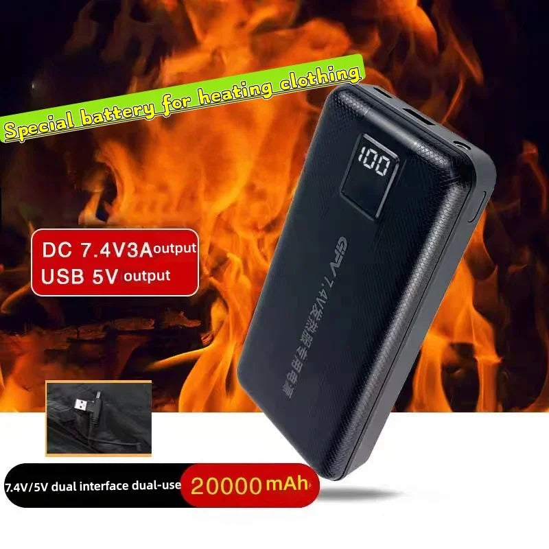 Batterie externe pour vêtement chauffant avec sorties DC et USB