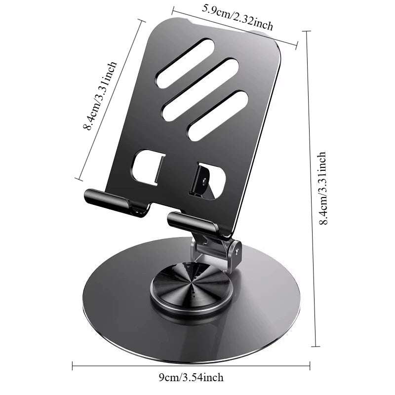 Support de bureau pliable en aluminium pour téléphone et tablette