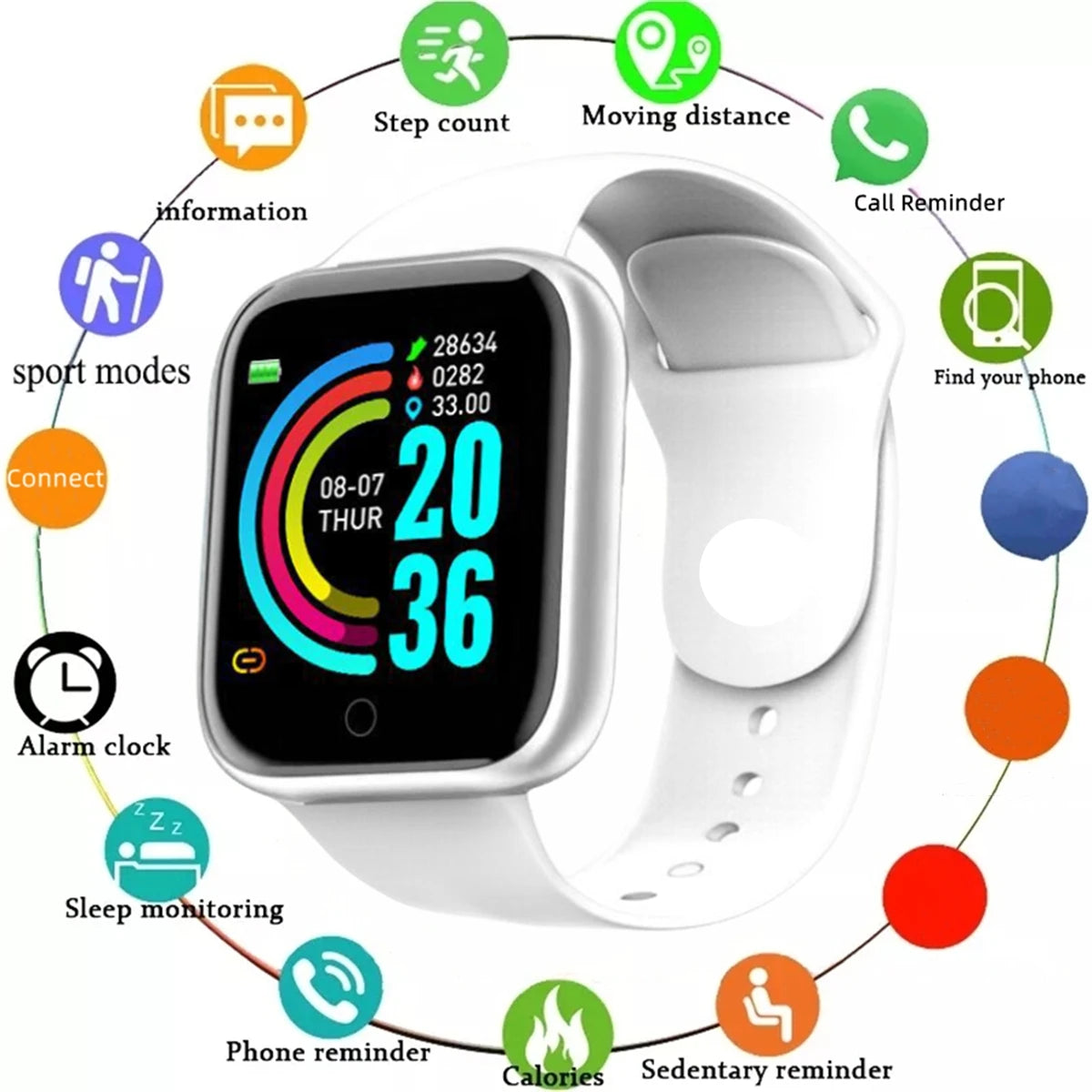 CHAONB 116 Plus / Y68 – Montre connectée 1,44 pouce à commande par touche