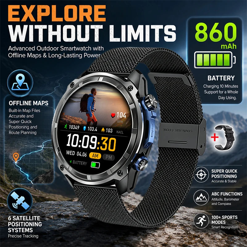 DT G1 – Montre connectée sport GPS avec écran AMOLED 1,43 pouce