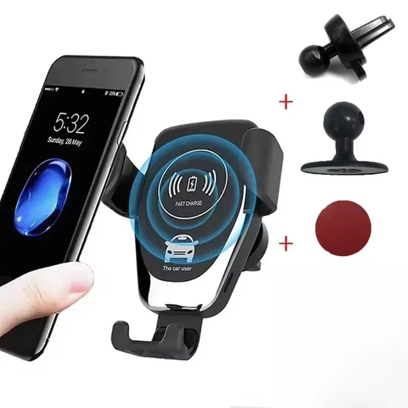 Support téléphone auto avec recharge sans fil – Noir ou blanc