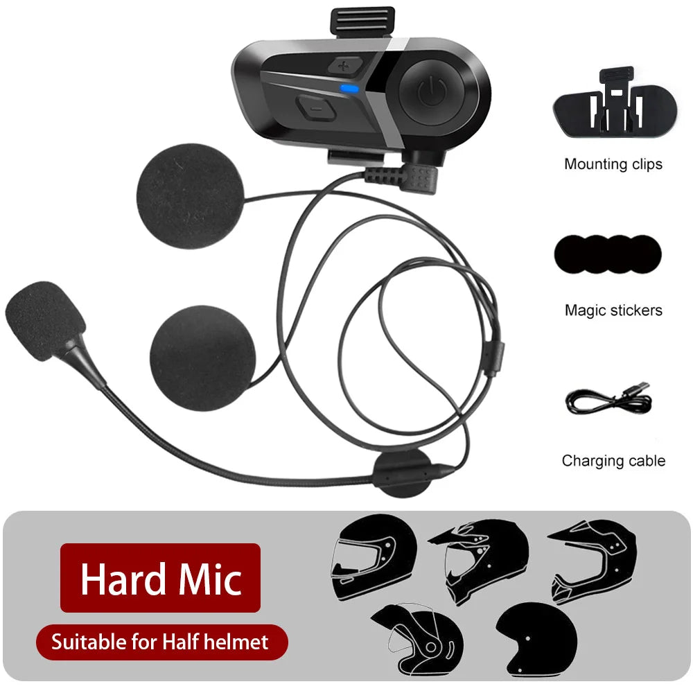Kihous – Kit audio Bluetooth pour casque moto, micro rigide ou souple