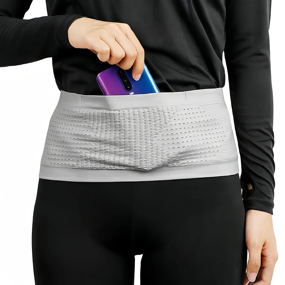 Ceinture de running sport fine à poches – Tailles S, M et L