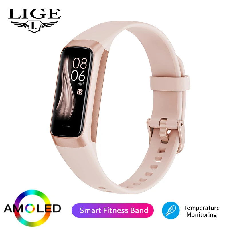 LIGE BW0459A – Bracelet connecté AMOLED 1,1 pouce