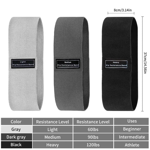 Bandes de résistance fitness en tissu – À l’unité ou lot de 3