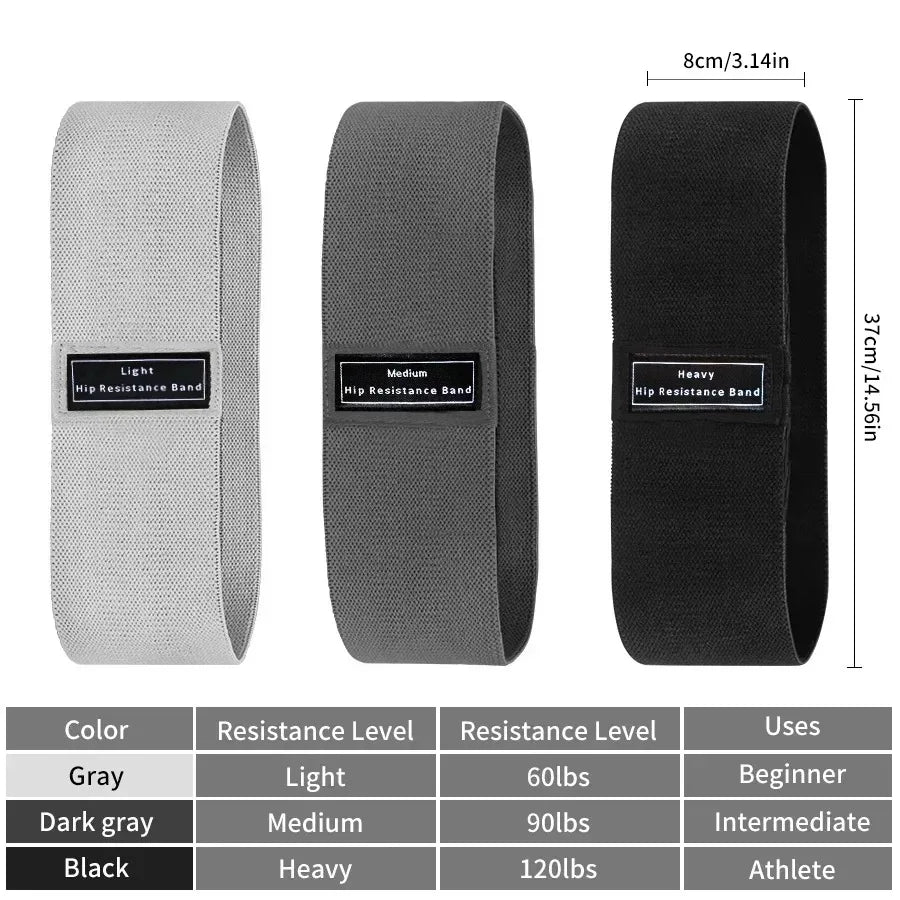 Bandes de résistance fitness en tissu – À l’unité ou lot de 3