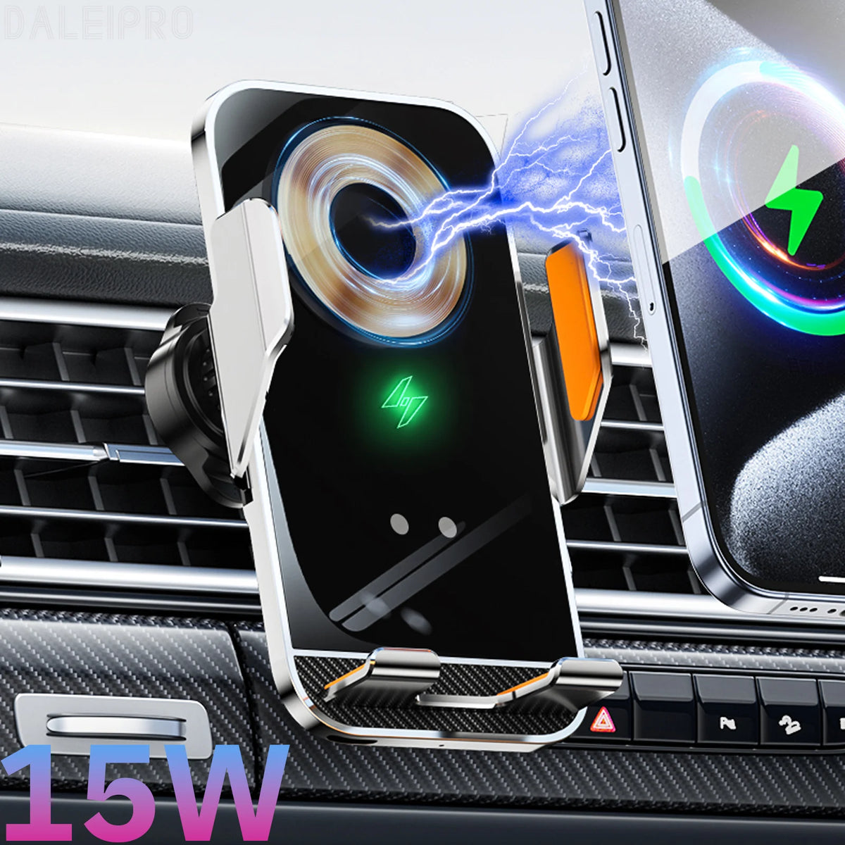 Support téléphone auto à serrage automatique – Recharge sans fil jusqu’à 15 W annoncée