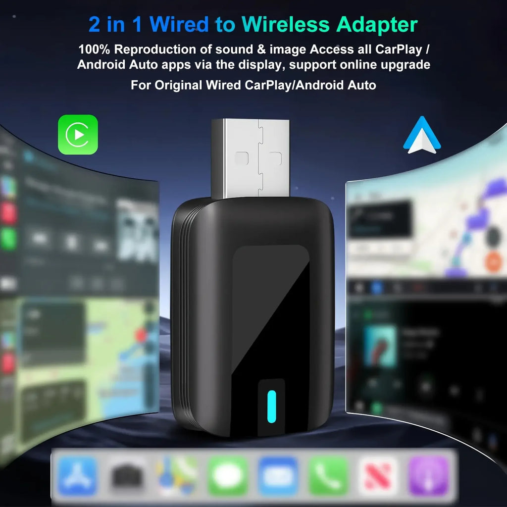 Adaptateur auto CarPlay et Android Auto – Connexion sans fil