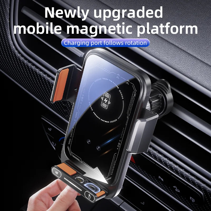 SD13 – Support téléphone auto noir avec recharge sans fil