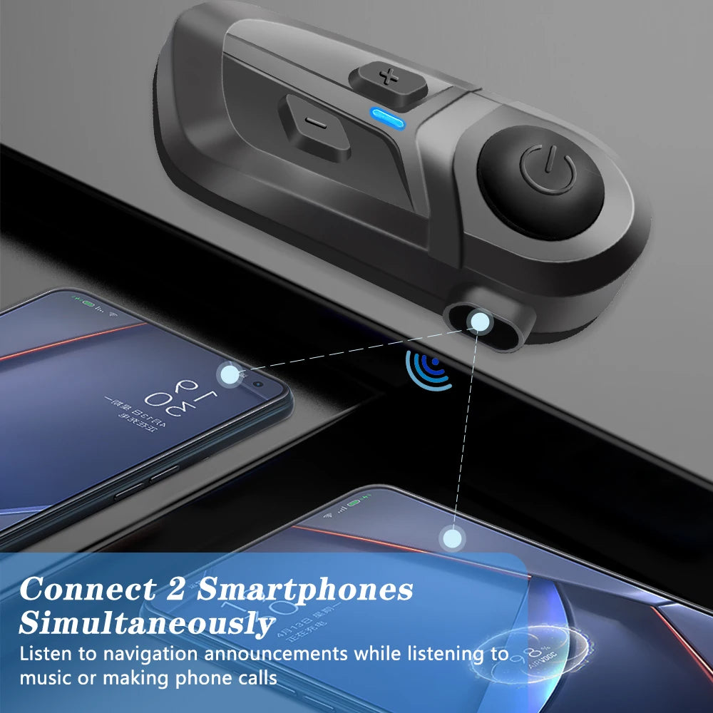 Kihous – Kit audio Bluetooth pour casque moto, micro rigide ou souple