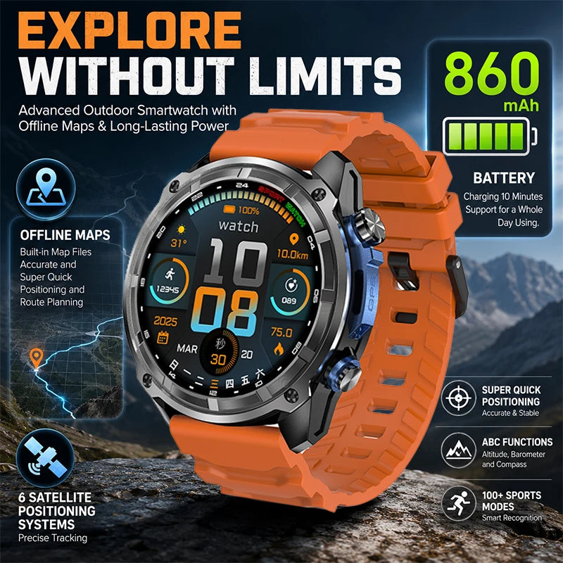 DT G1 – Montre connectée sport GPS avec écran AMOLED 1,43 pouce