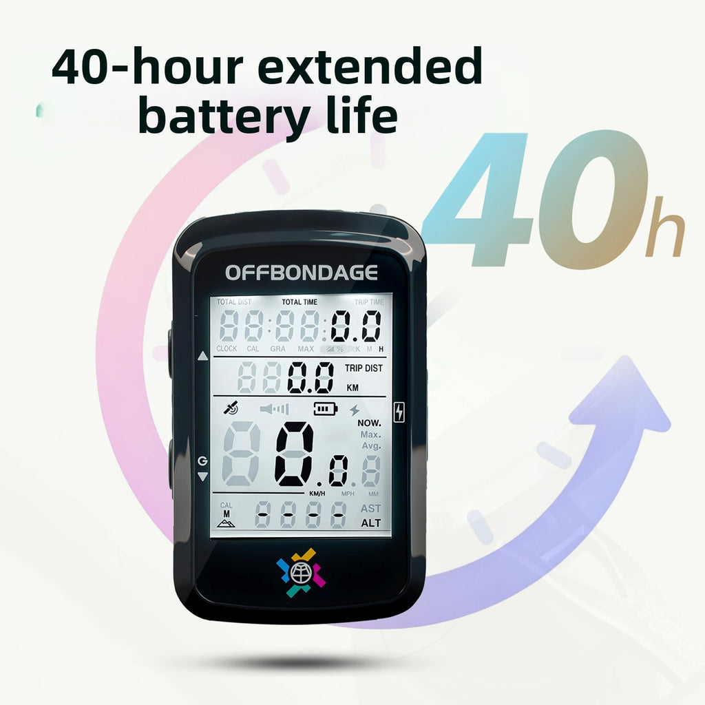 OFFBONDAGE – Compteur GPS vélo sport avec écran 2,6 pouces