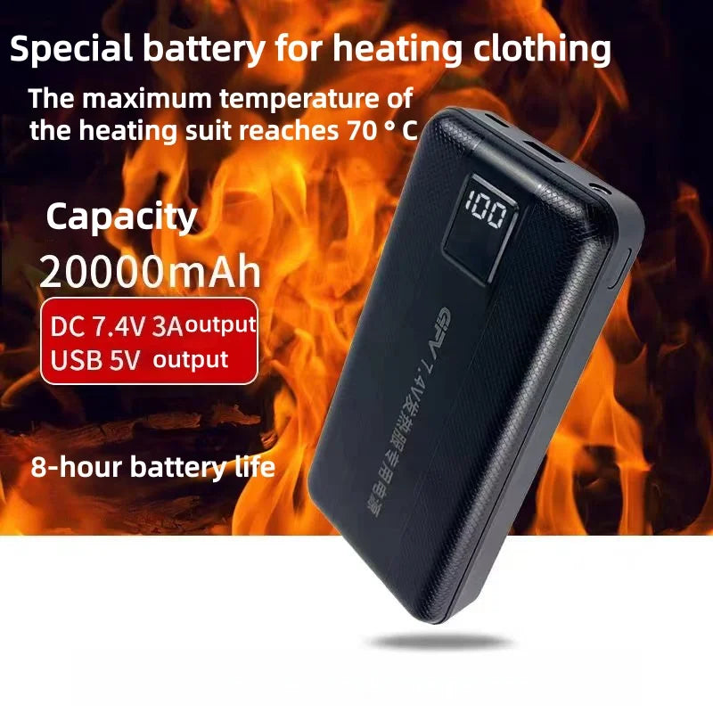 Batterie externe pour vêtement chauffant avec sorties DC et USB