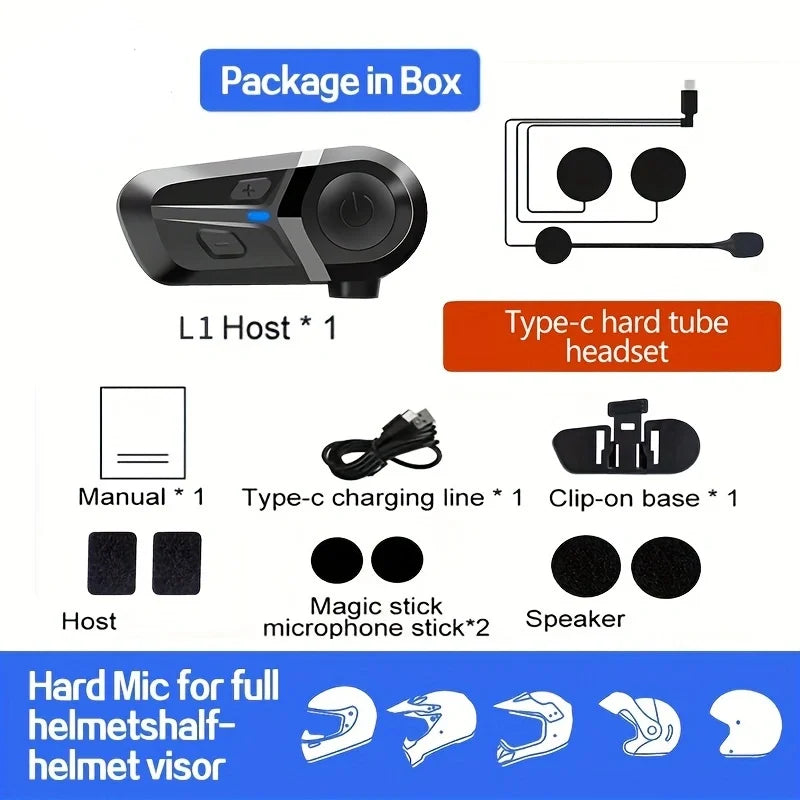 Kihous – Kit audio Bluetooth pour casque moto, micro rigide ou souple