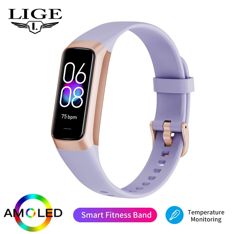 LIGE BW0459A – Bracelet connecté AMOLED 1,1 pouce