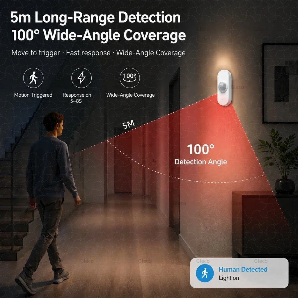 Gleco – Détecteur de mouvement Wi-Fi Tuya pour maison connectée